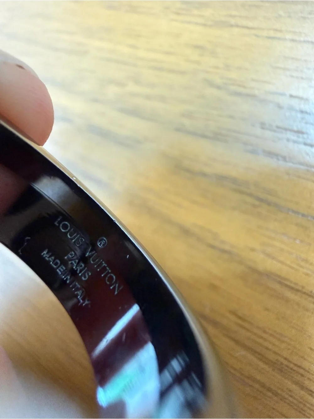Louis Vuitton Polished Silver Monogram Band Ring